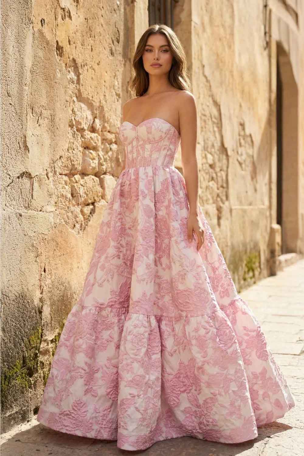 A-Line Sweetheart Floral Printed Long Prom Dresses Main Men & Main Men Ladies A-Line Sweetheart Floral Printed Long Prom Dresses Main Men & Main Men Ladies