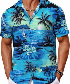 Blue Island Scenery Summer Shirts MA42