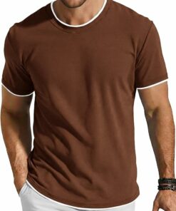 Dark Brown Crew Neck Men's Tee MA53