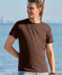 Alternative view of Dark Brown Crew Neck Men's Tee MA53