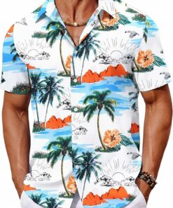 Hawaiian Coconut Tree Summer Shirts MA50
