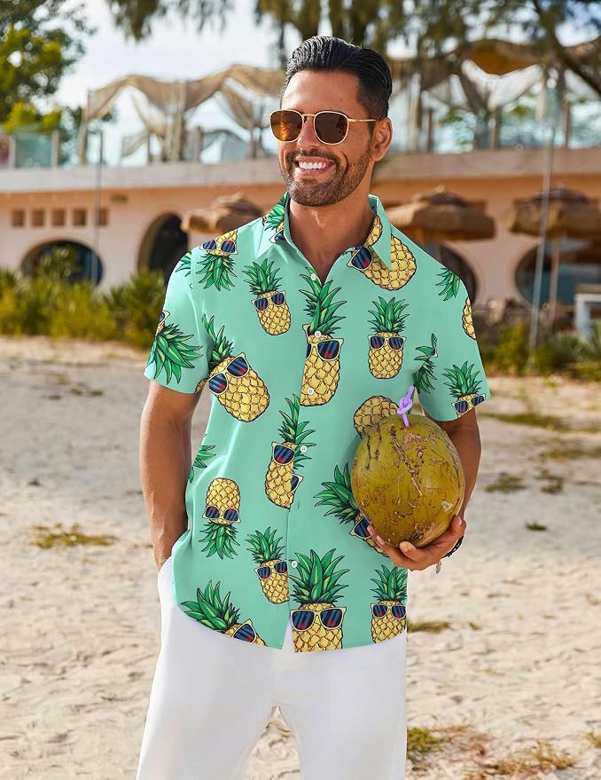 Hawaiian Pineapple Summer Beach Shirts MA48 - Image 2