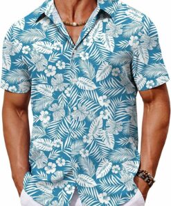 Tropical Aquamarine Summer Beach Shirts MA44