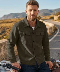 Alternative view of Army Green Lightweight Cotton Jacket MA134
