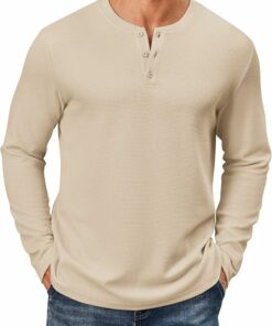 Basic Lightweight Henley Shirts MA71