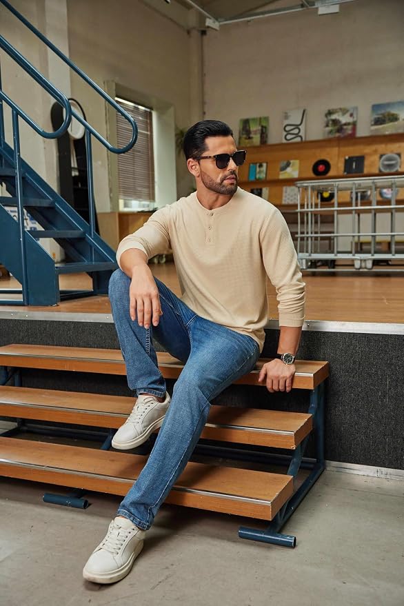 Basic Lightweight Henley Shirts MA71 - Image 2
