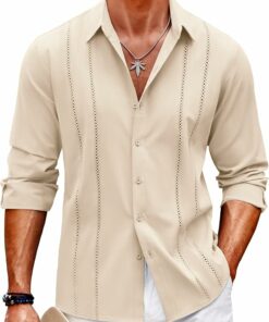 Beige Button Down Shirts MA112