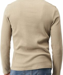 Alternative view of Beige Slim Fit Henley Shirt MA77