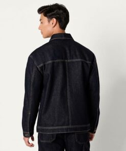 Alternative view of Black Relaxed-Fit Utility Jacket MA123