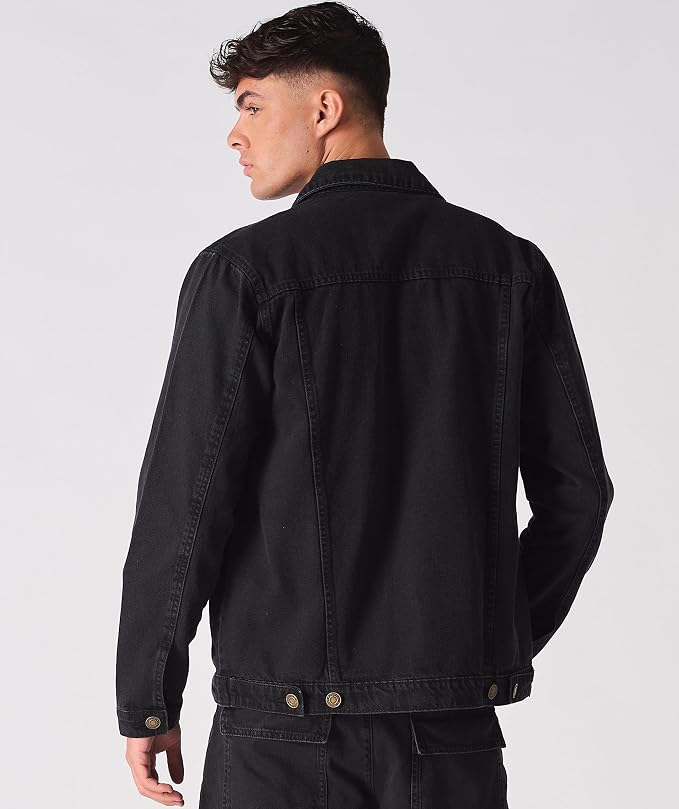 Black Wash Lightweight Denim Jacket MA143 - Image 2
