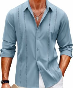 Blue Button Down Shirts MA114