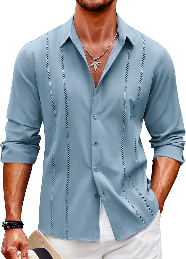 Blue Button Down Shirts MA114
