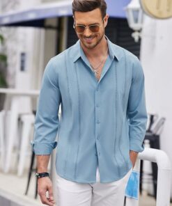 Alternative view of Blue Button Down Shirts MA114