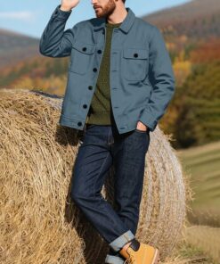 Alternative view of Blue Lightweight Cotton Jacket MA136
