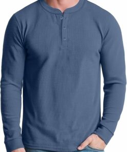 Blue Lightweight Henley Shirt MA78