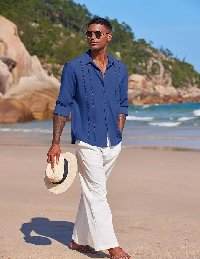 Brilliant Blue Button Down Shirts MA111 - Image 2