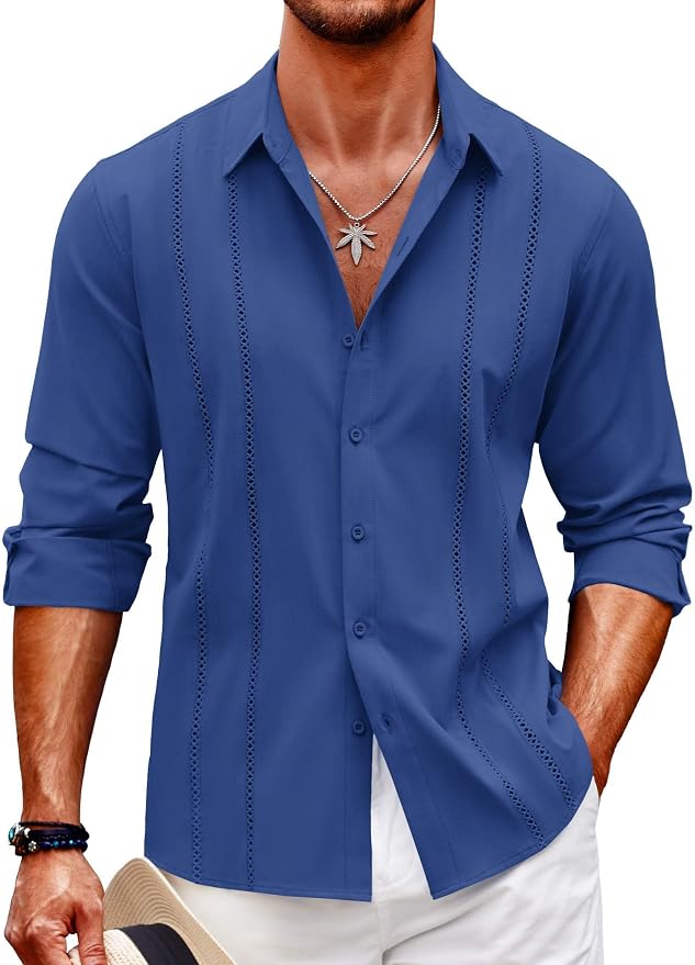 Brilliant Blue Button Down Shirts MA111