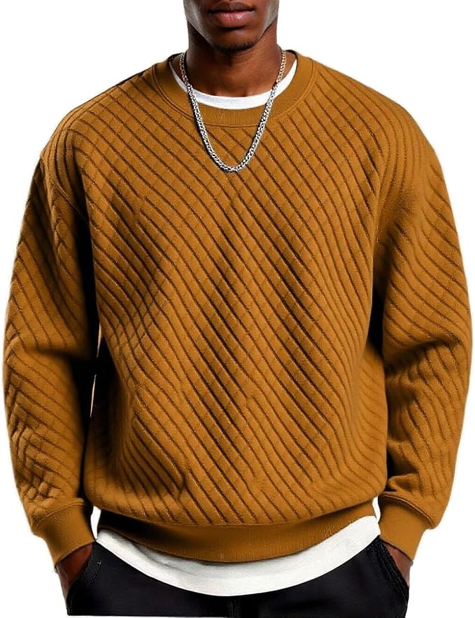 Brown Long Sleeve Casual Pullovers Sweaters MA149