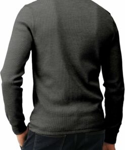 Alternative view of Charcoal Slim Fit Henley Shirt MA75