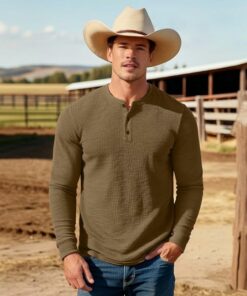 Alternative view of Coyote Brown Lightweight Henley Shirts MA79