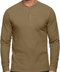 Coyote Brown Lightweight Henley Shirts MA79