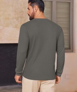 Alternative view of Dark Gray Waffle Knit Long Sleeve Tee MA65