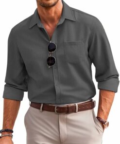 Deep Gray Regular Denim Shirt MA116