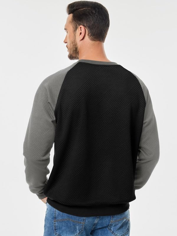 Geometric Black Casual Pullover Sweatshirts MA147 - Image 2
