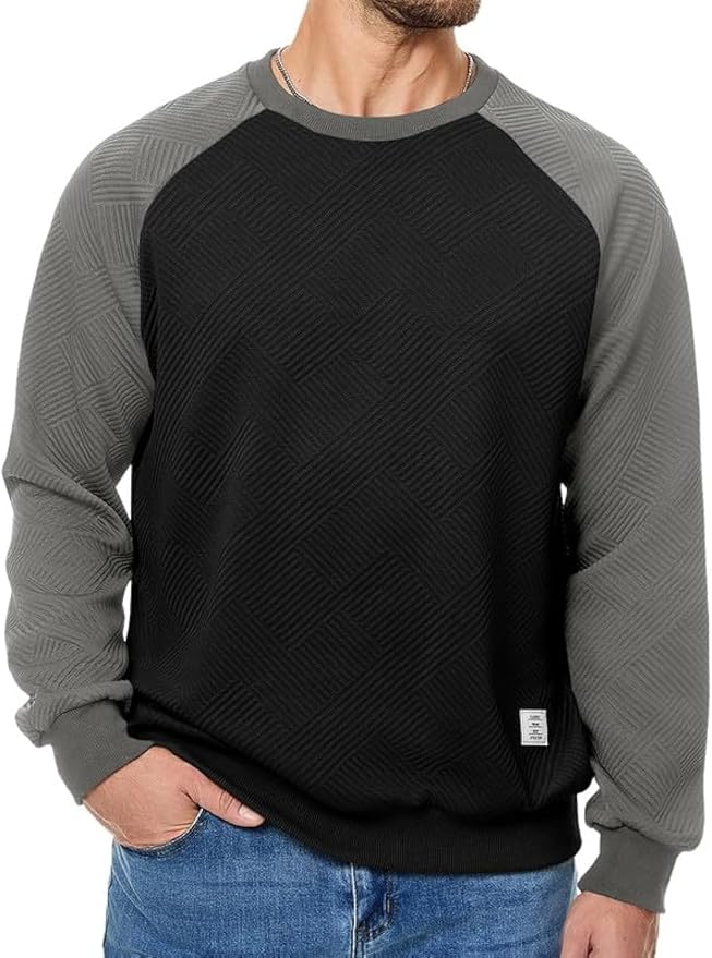 Geometric Black Casual Pullover Sweatshirts MA147