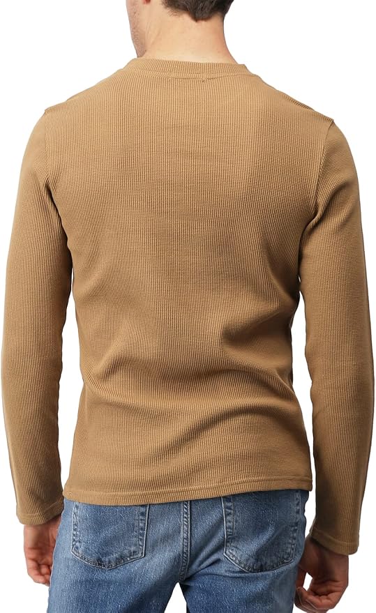 Gold Slim Fit Henley Shirt MA76 - Image 2