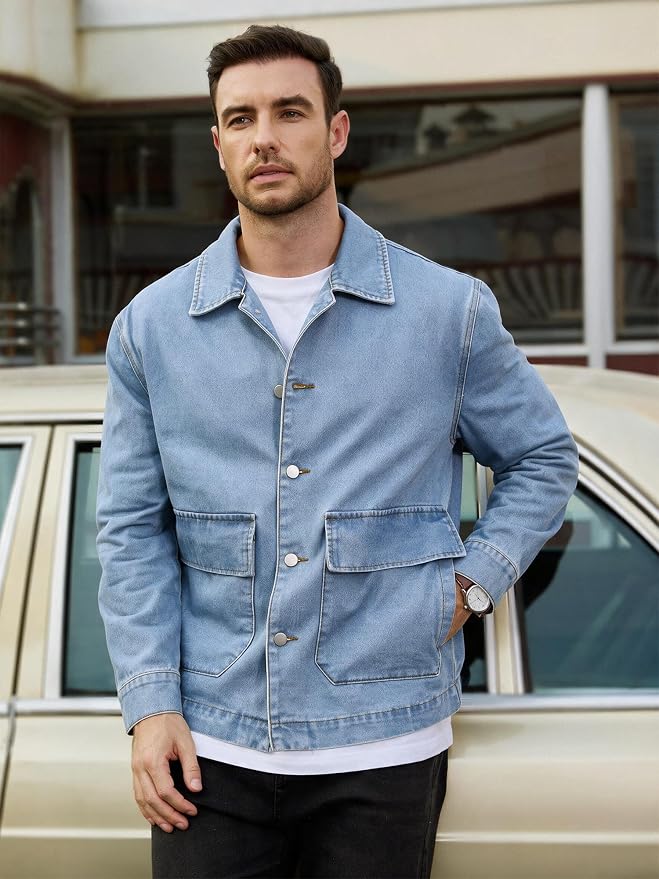 Light Denim Blue Jean Jacket MA125 - Image 2