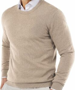 Men's Camel Crewneck Sweaters MA102