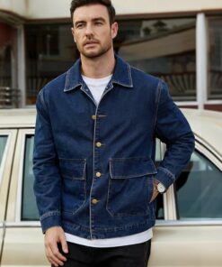 Alternative view of Men’s Dark Denim Blue Jean Jacket MA128
