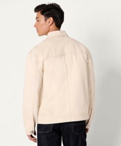 Alternative view of Men's Ecru Rigid Denim Jacket MA124