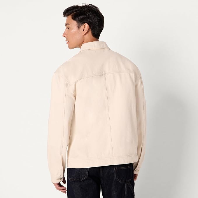 Men's Ecru Rigid Denim Jacket MA124 - Image 2