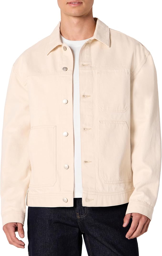 Men's Ecru Rigid Denim Jacket MA124