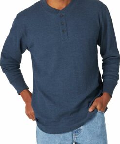 Men's Long Sleeve Waffle Henley MA89