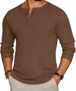Men's Waffle Knit Long Sleeve Tee MA66