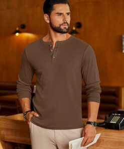 Alternative view of Men's Waffle Knit Long Sleeve Tee MA66