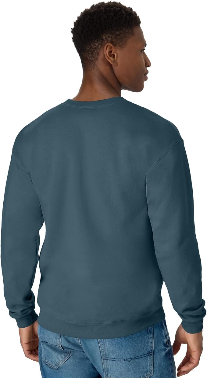 Metallic Teal Fleece Crewneck Sweatshirt MA93 - Image 2