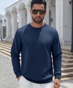 Alternative view of Navy Long Sleeve Casual Pullovers Sweaters MA150