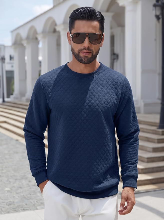 Navy Long Sleeve Casual Pullovers Sweaters MA150 - Image 2