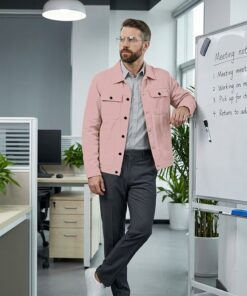 Alternative view of Pink Lightweight Cotton Jacket MA135