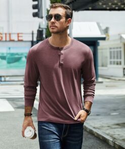 Alternative view of Stretch Basic Long Sleeve Waffle Henley Tee MA90
