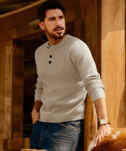 Alternative view of Winter Beige Waffle Henley Shirt MA83